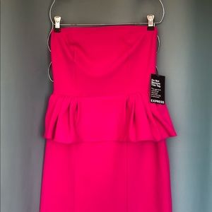 EXPRESS Strapless, peplum, dress